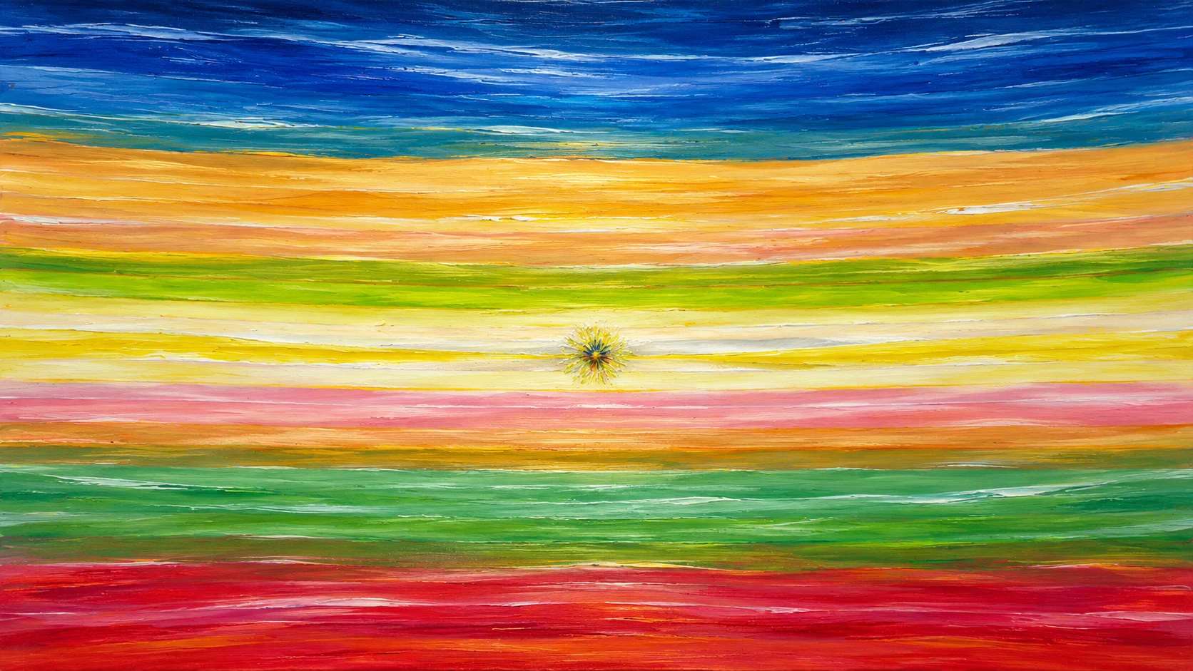 Visual interpretation of Sorgere di una sinfonia, with luminous horizontal bands extending across an imagined horizon